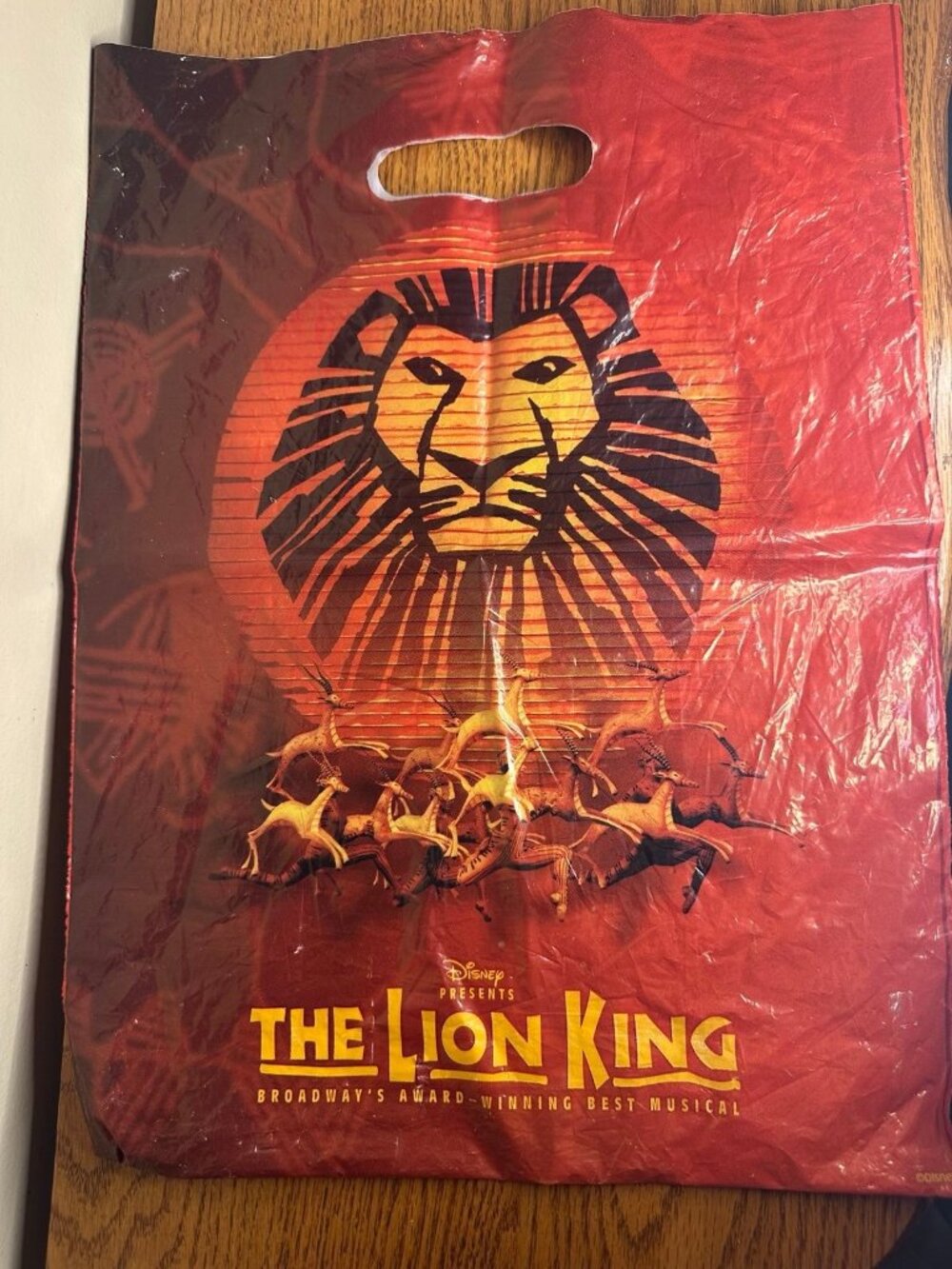 Disney The Lion King Broadway Musical Reusable Shopping Bag Red Simba Rafiki